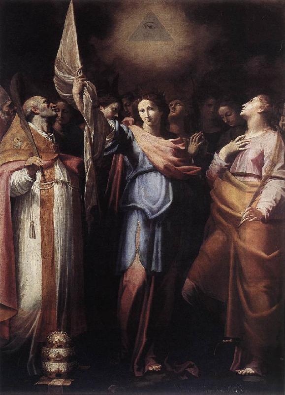 CAVAROZZI, Bartolomeo St Ursula and Her Companions with Pope Ciriacus and St Catherine of Alexandria g